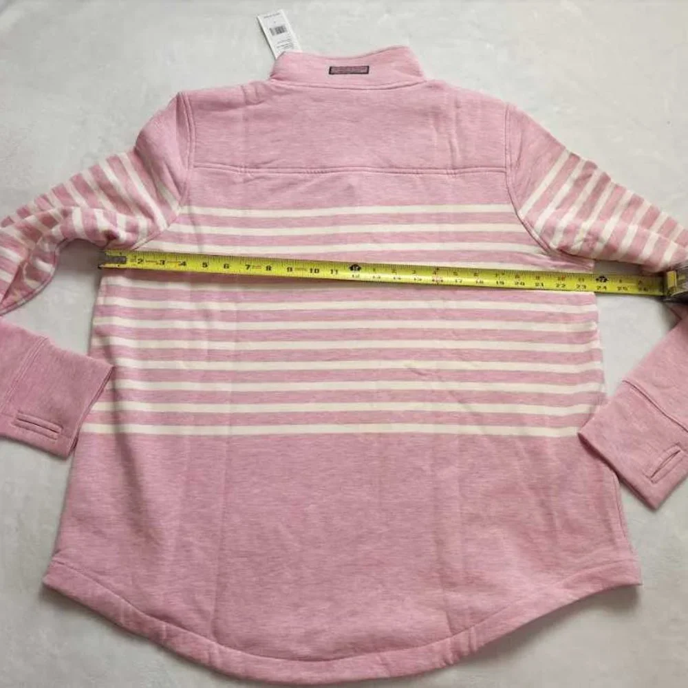 NEW PINK VINEYARD VINES DREAMCLOTH PLACED STRIPE RELAXED SHEP SHIRT SWEATER - Picture 6 of 12